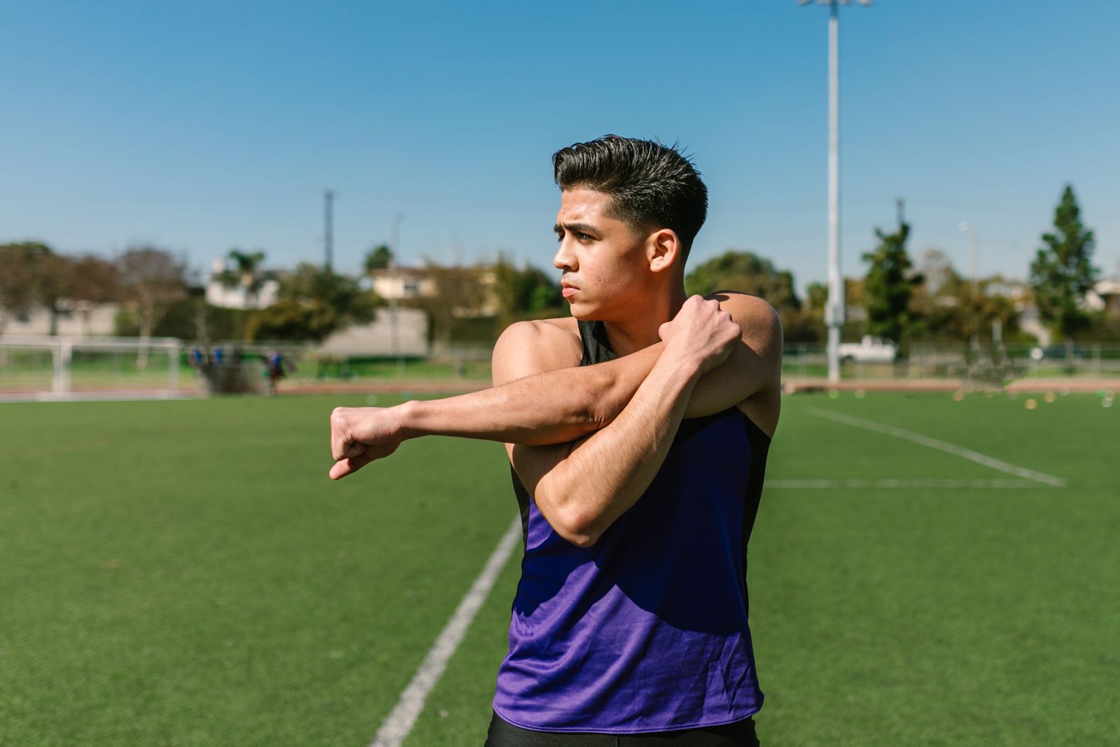 A man doing a stretching exercise