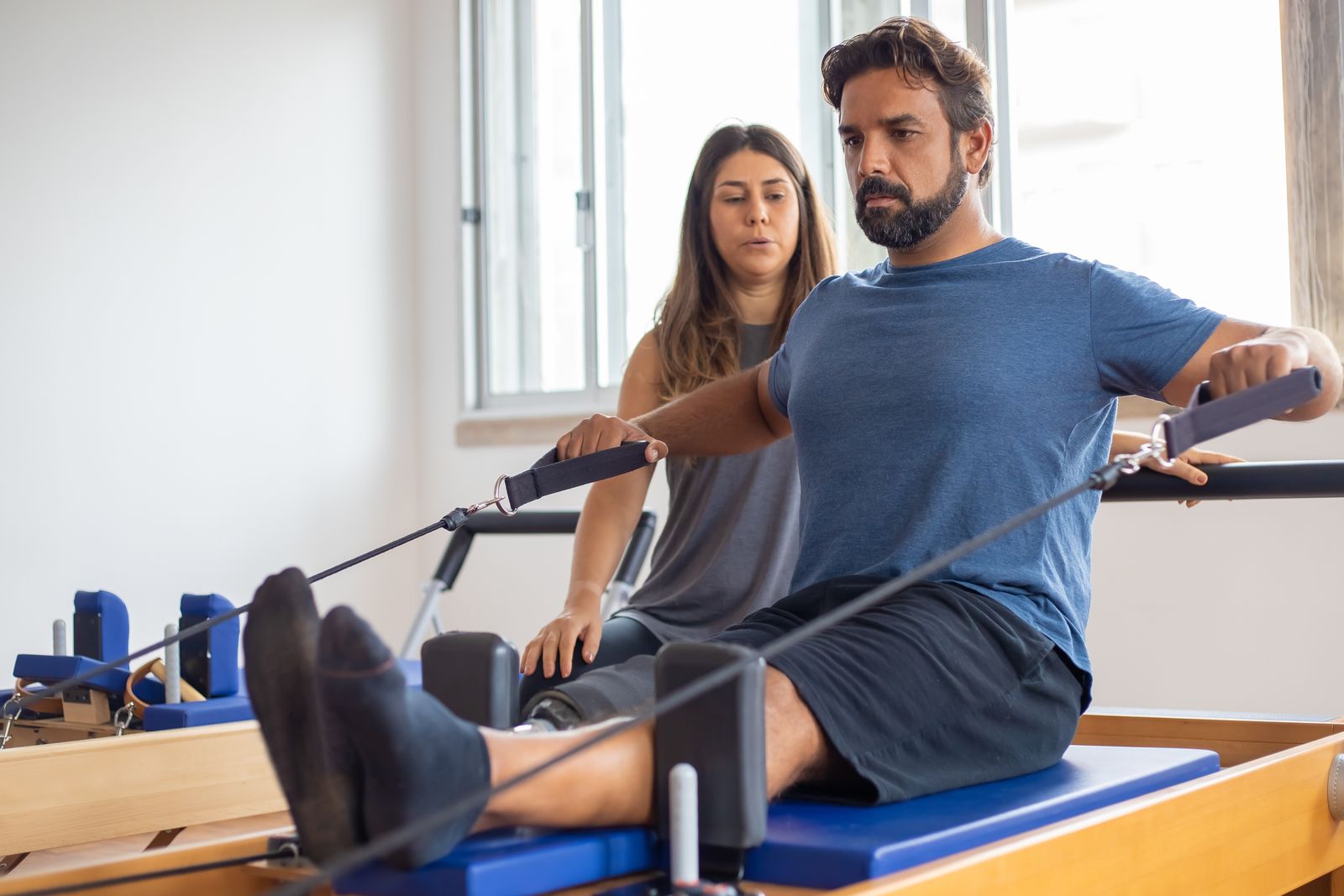 Guided rehabilitation exercise session during recovery